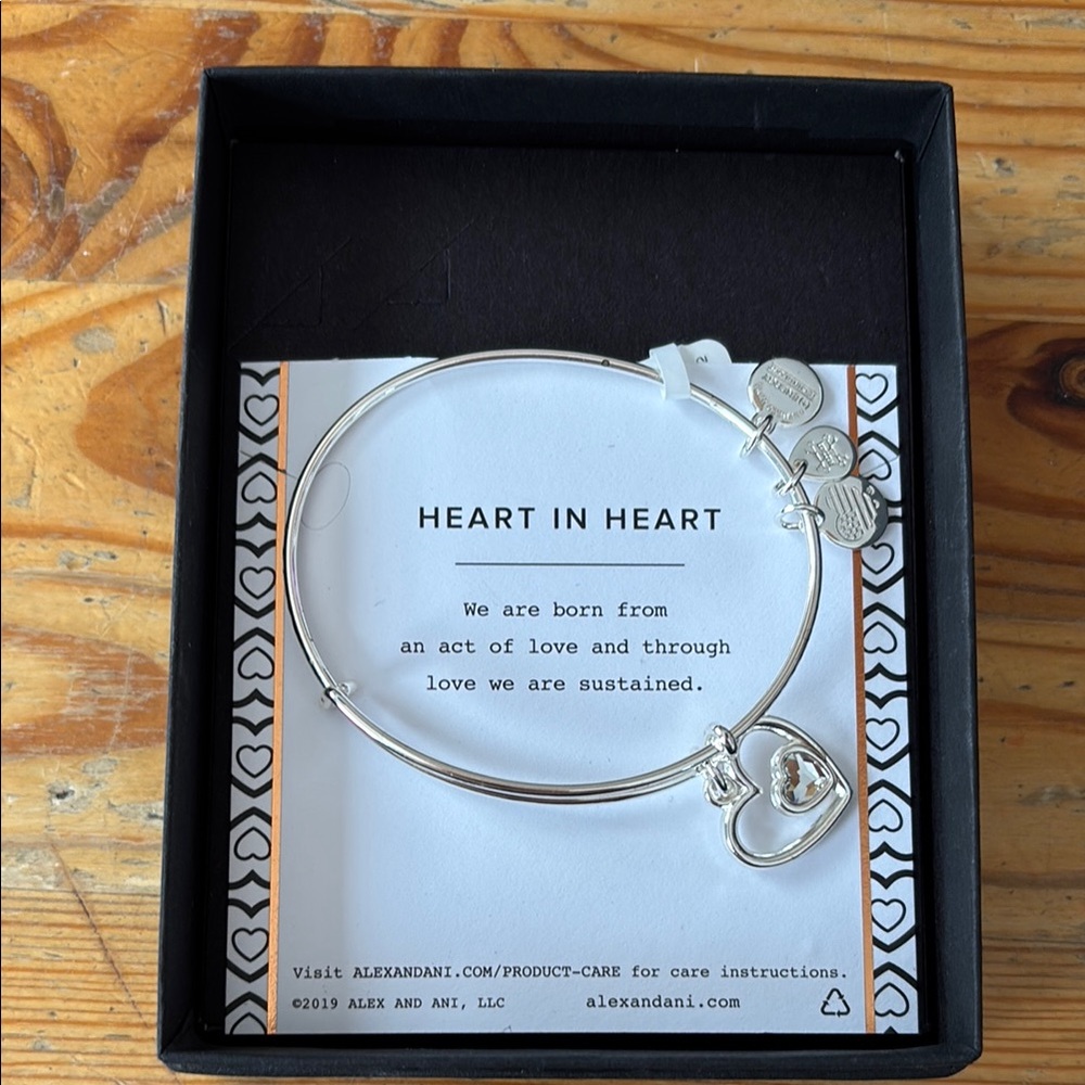 Alex and Ani Silver Heart in Heart Bracelet